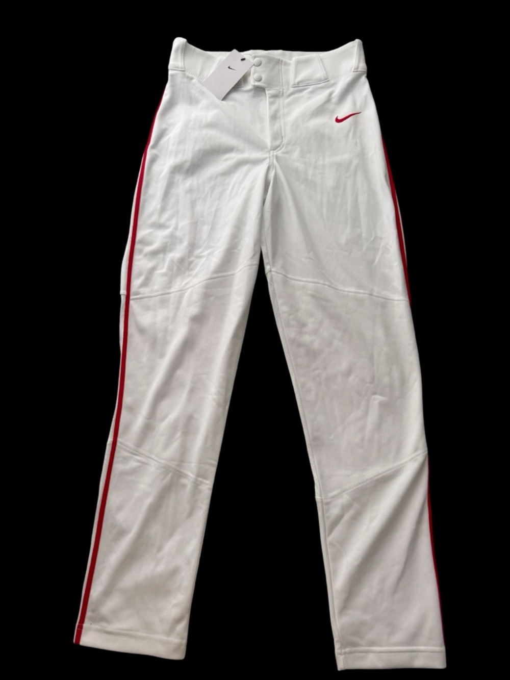 New men’s Nike White Baseball Pants with Red Stripe small